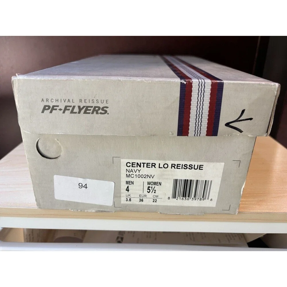 New PF Flyers Center Lo Reissue Navy White Canvas Sneakers Shoes Men 4 Women 5.5
